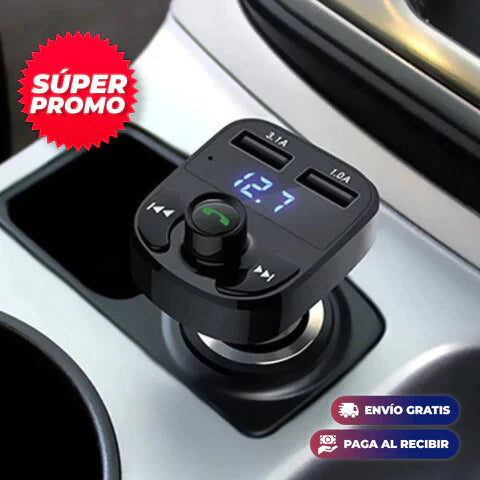 TRANSMISOR BLUETOOTH  PARA AUTO - CARGA RÁPIDA